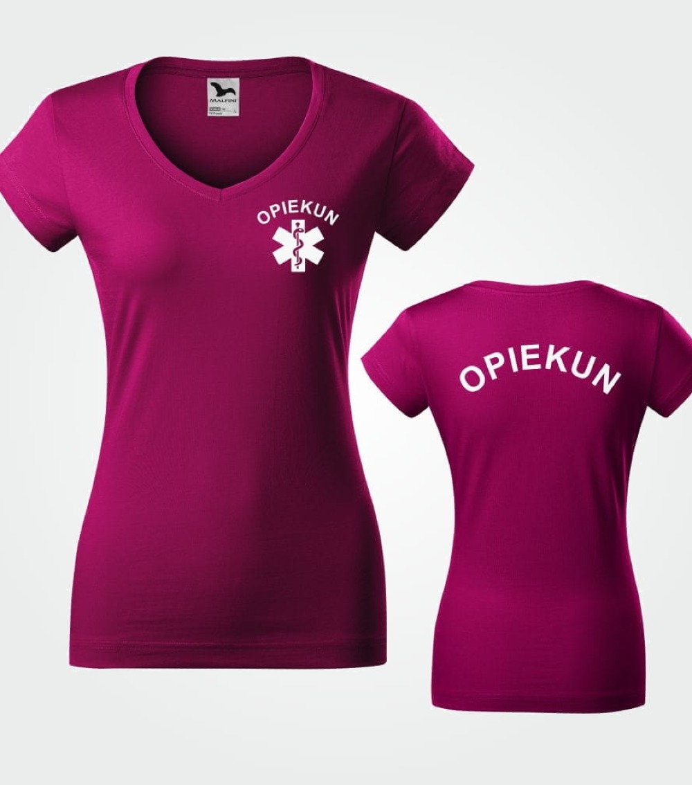 Koszulka V-neck Damska Opiekun 180g - Fit V-neck
